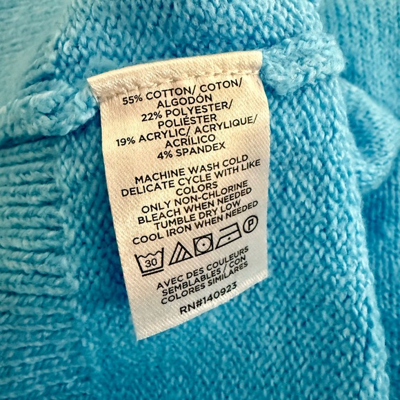 NWT  LOFT  Sky Blue V-Neck Long Sleeve Sweater - XS - Picture 6 of 6